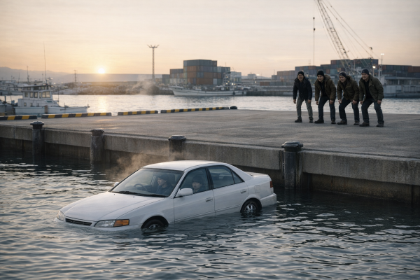 2026-04-10海に飛び込んだ車